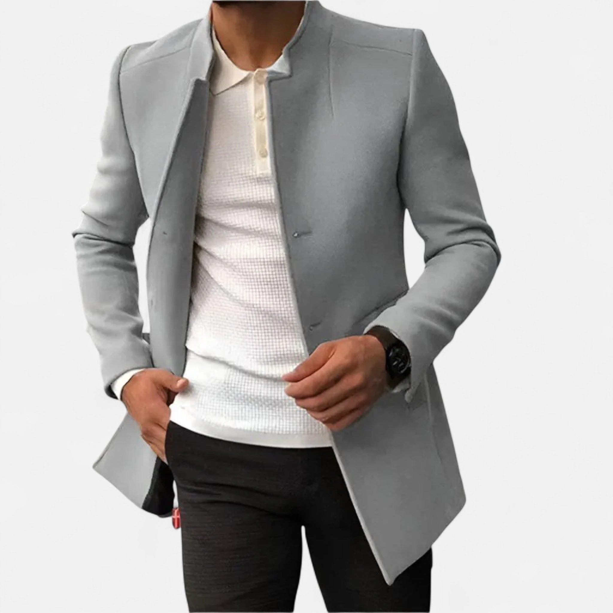 Elegant men's wool coat with timeless elegance