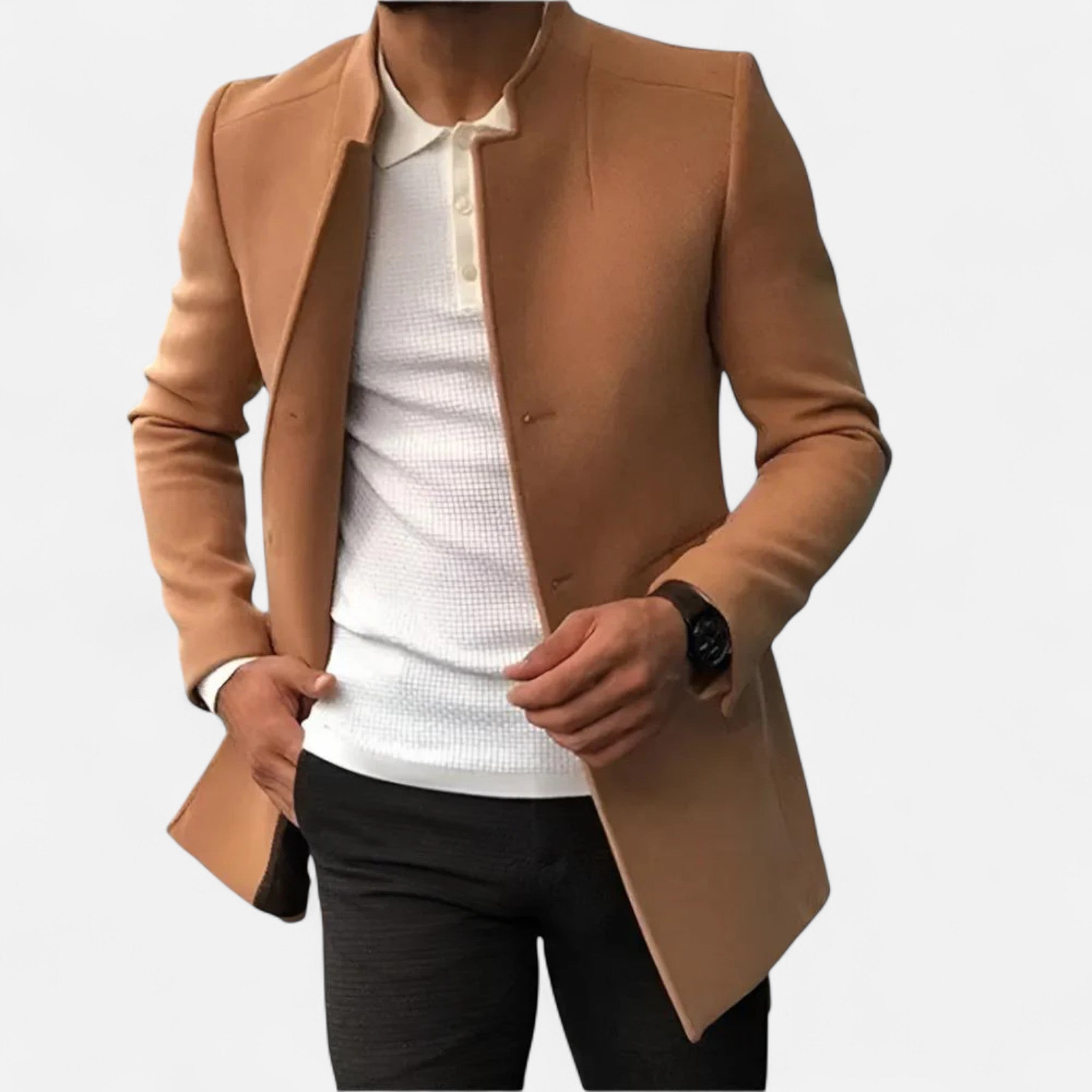 Elegant men's wool coat with timeless elegance