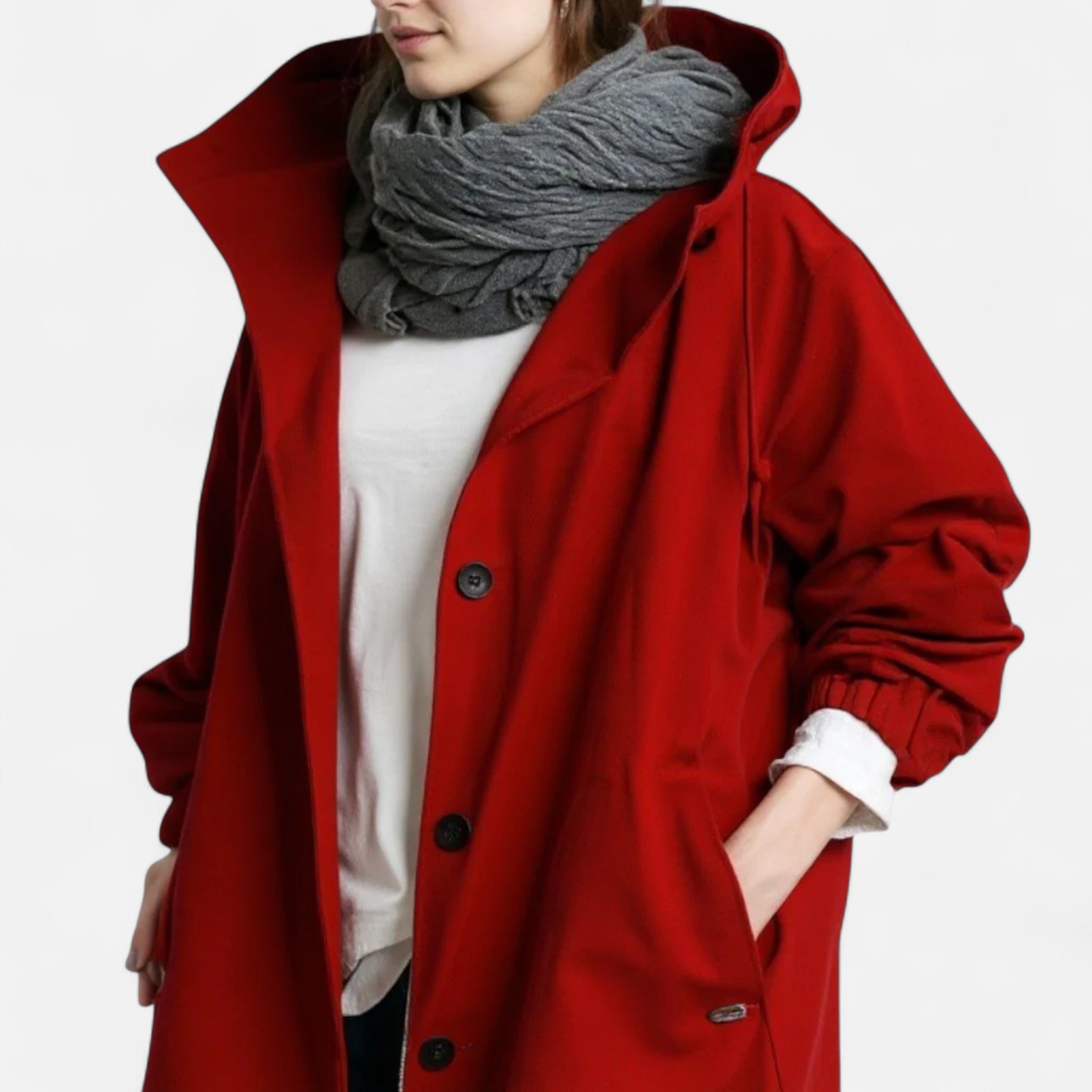 Zeitloser wasserdichter Damen-Trenchcoat mit Kapuze