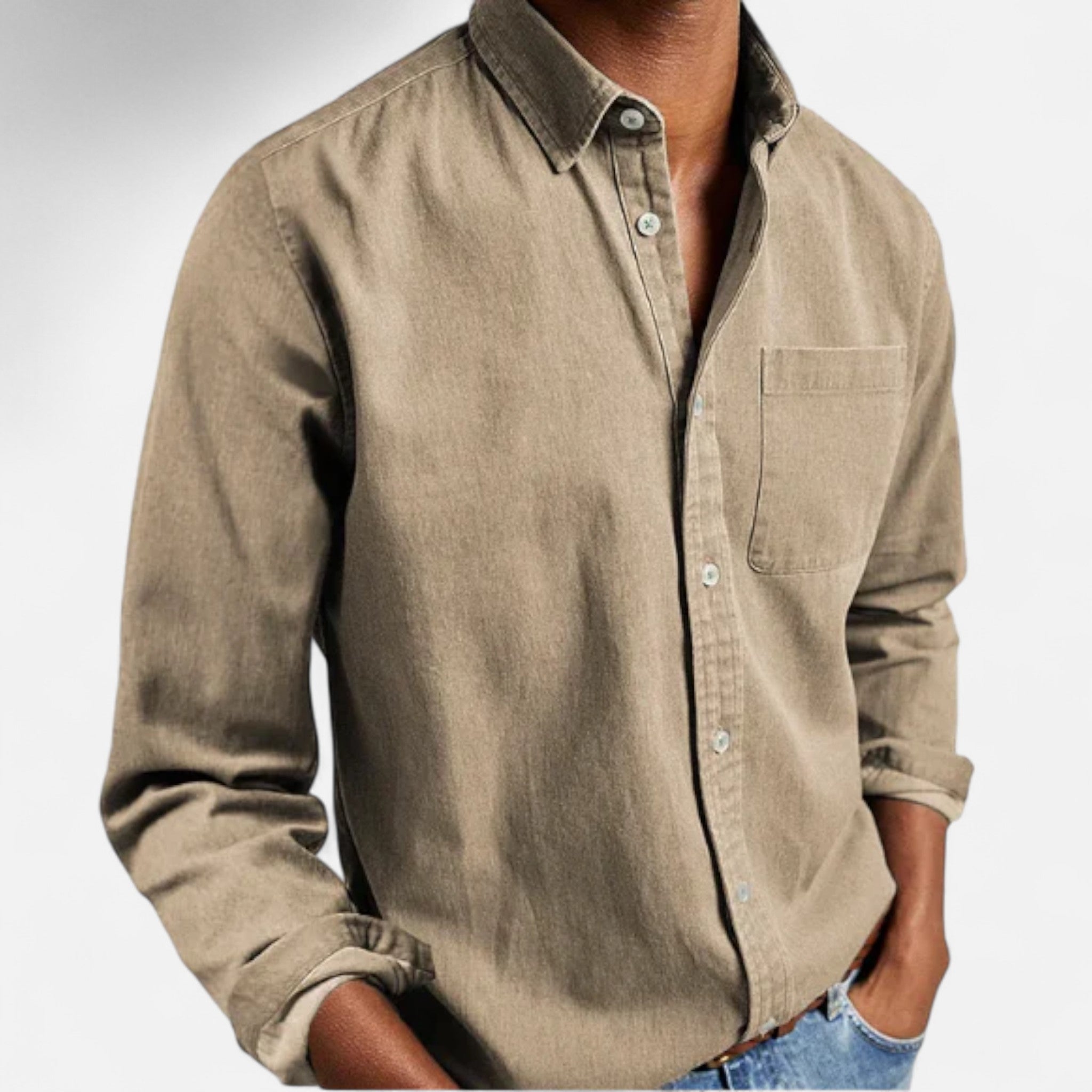 Classic men's denim shirt made from premium cotton