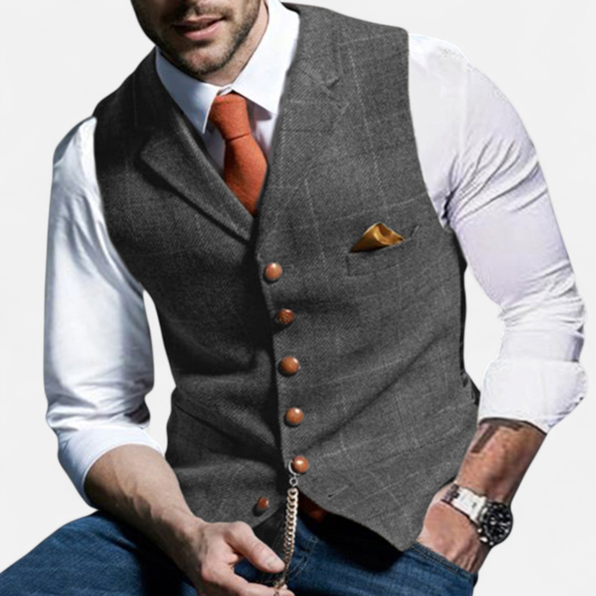 Classic vintage men's vest with timeless cut