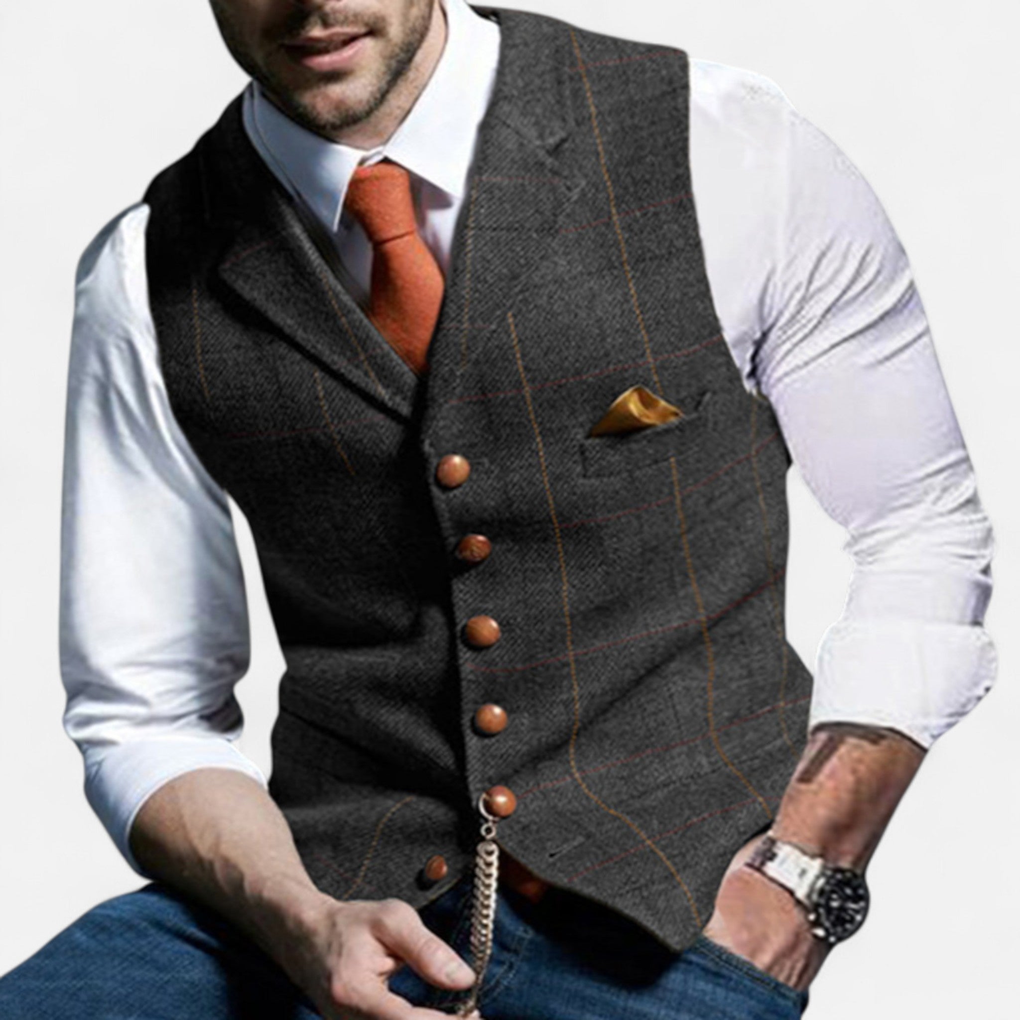 Classic vintage men's vest with timeless cut