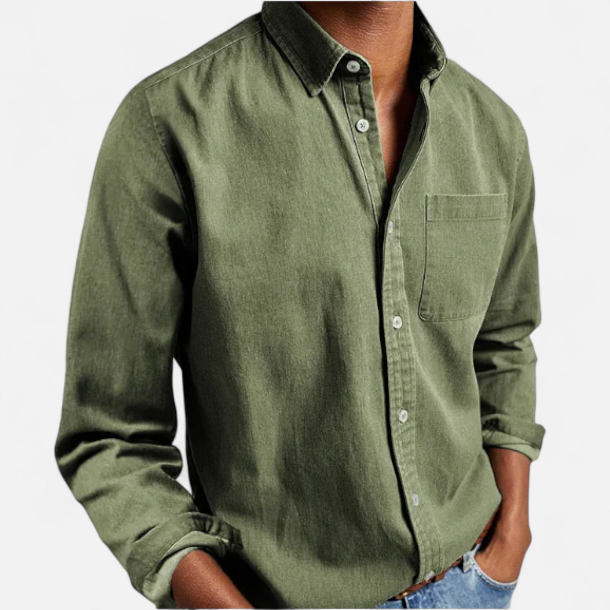 Classic men's denim shirt made from premium cotton