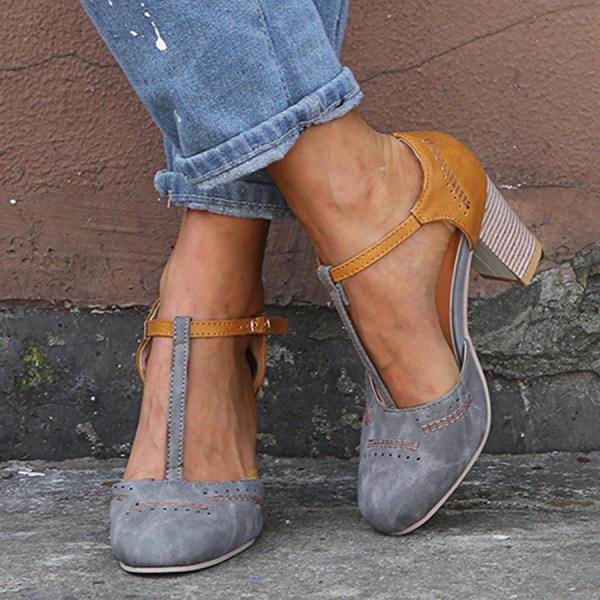 Orthopedic shoes for women with block heels | Comfortable leather slip-on shoes for long standing and walking