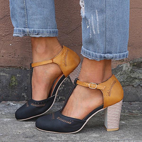 Orthopedic shoes for women with block heels | Comfortable leather slip-on shoes for long standing and walking