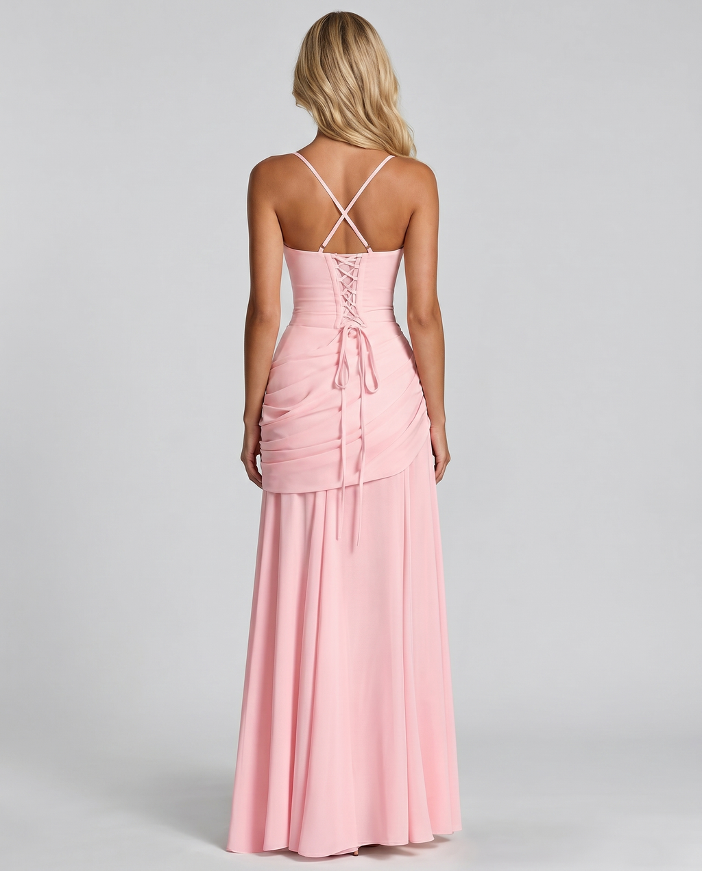 Charlotte Ruched Maxi Dress - Pink