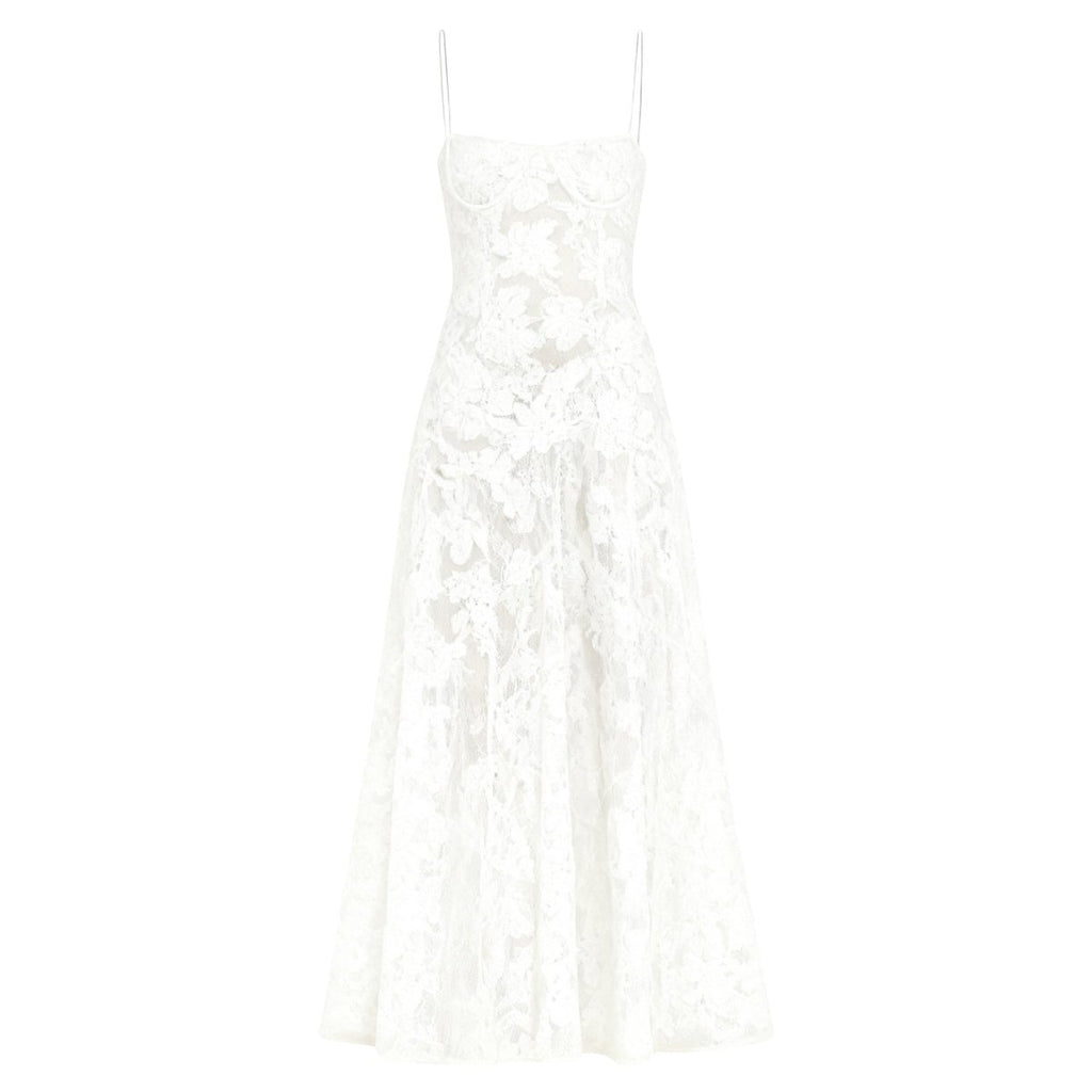 White Kouvr lace dress on a white background