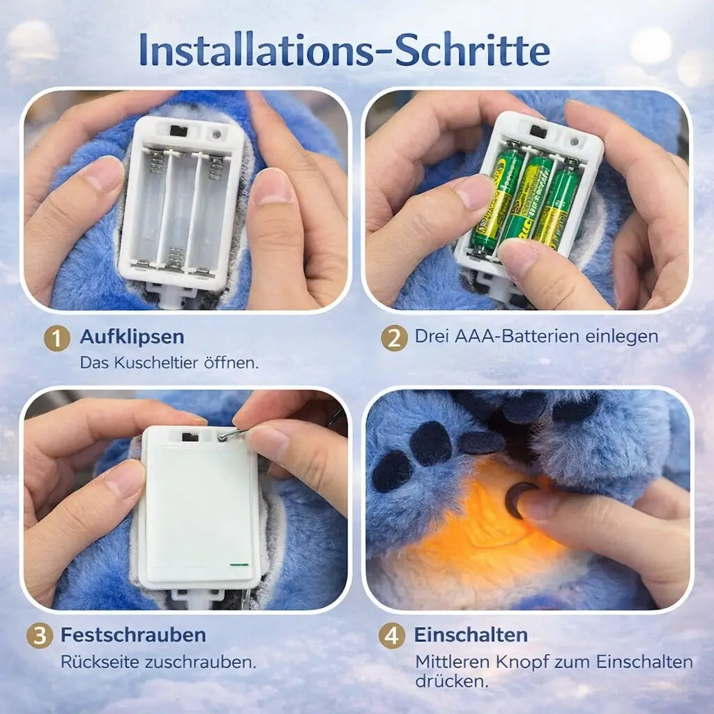 Beruhigendes Kuscheltier für Babys und Kinder mit Atemfunktion und sanftem Einschlaf-Design