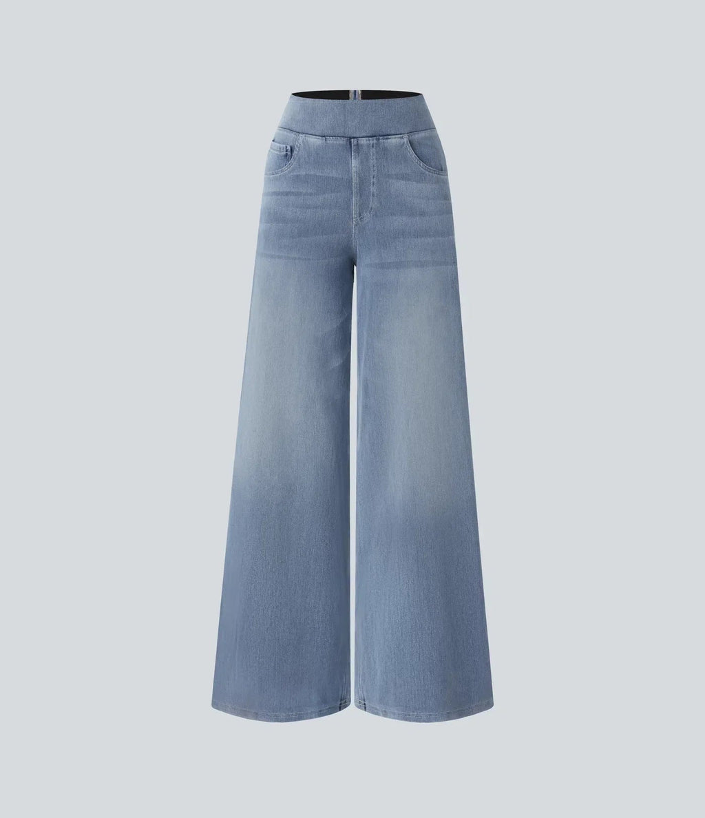 Bequeme Damen Jeans mit hohem Bund und elastischer Passform - Flexible Stretchhose für Alltag und Büro mit hohem Tragekomfort