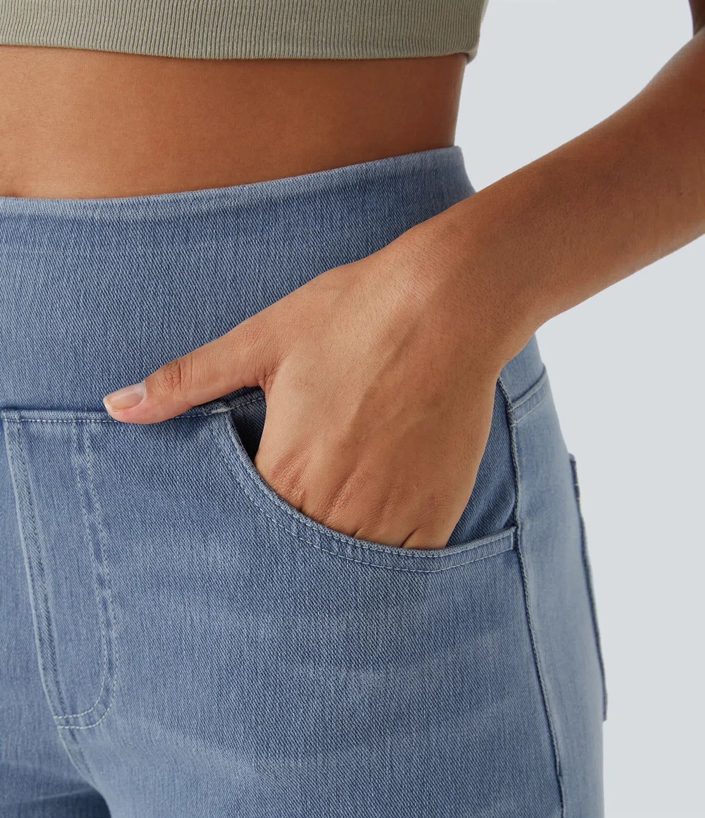 Bequeme Damen Jeans mit hohem Bund und elastischer Passform - Flexible Stretchhose für Alltag und Büro mit hohem Tragekomfort