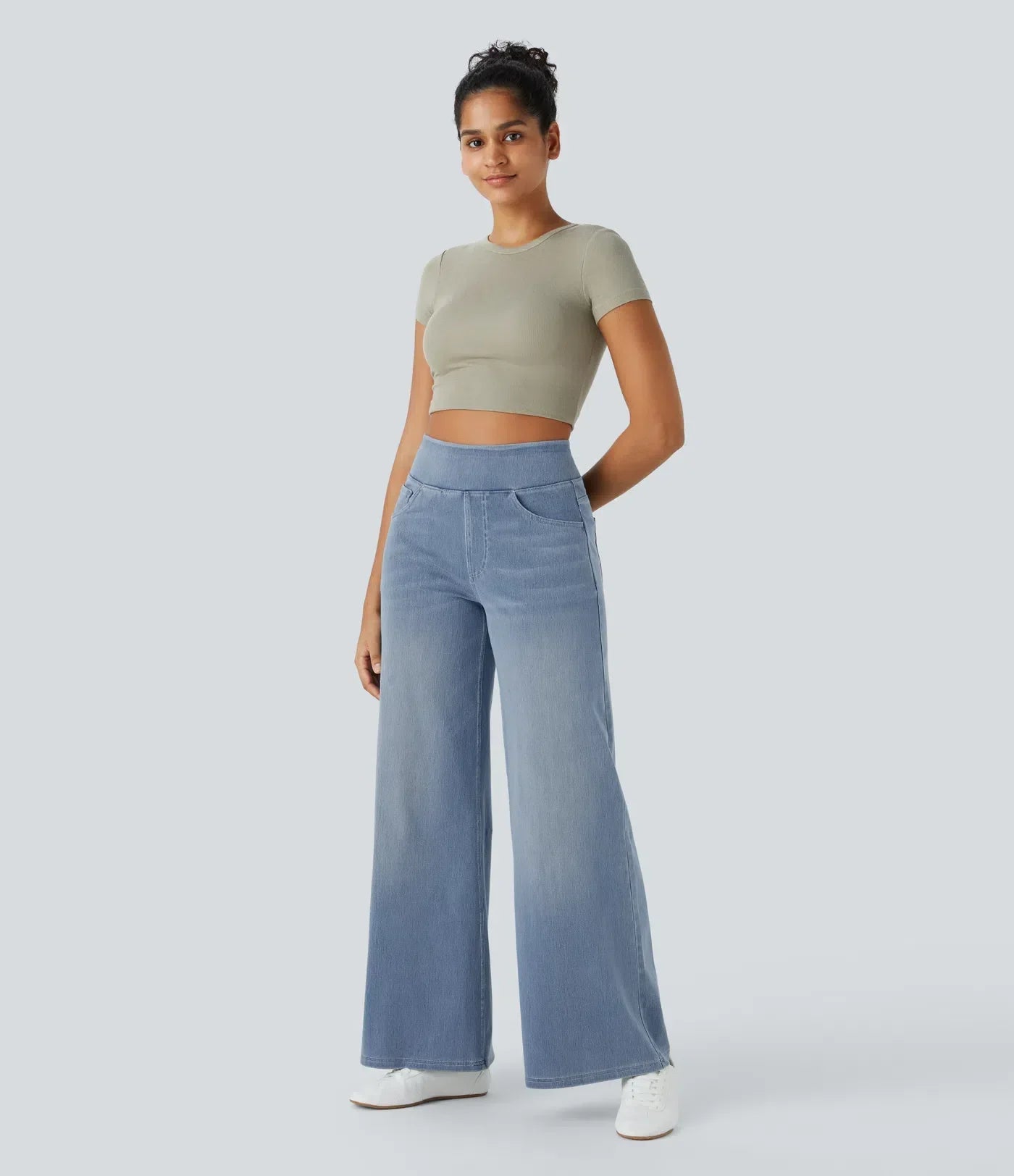 Bequeme Damen Jeans mit hohem Bund und elastischer Passform - Flexible Stretchhose für Alltag und Büro mit hohem Tragekomfort