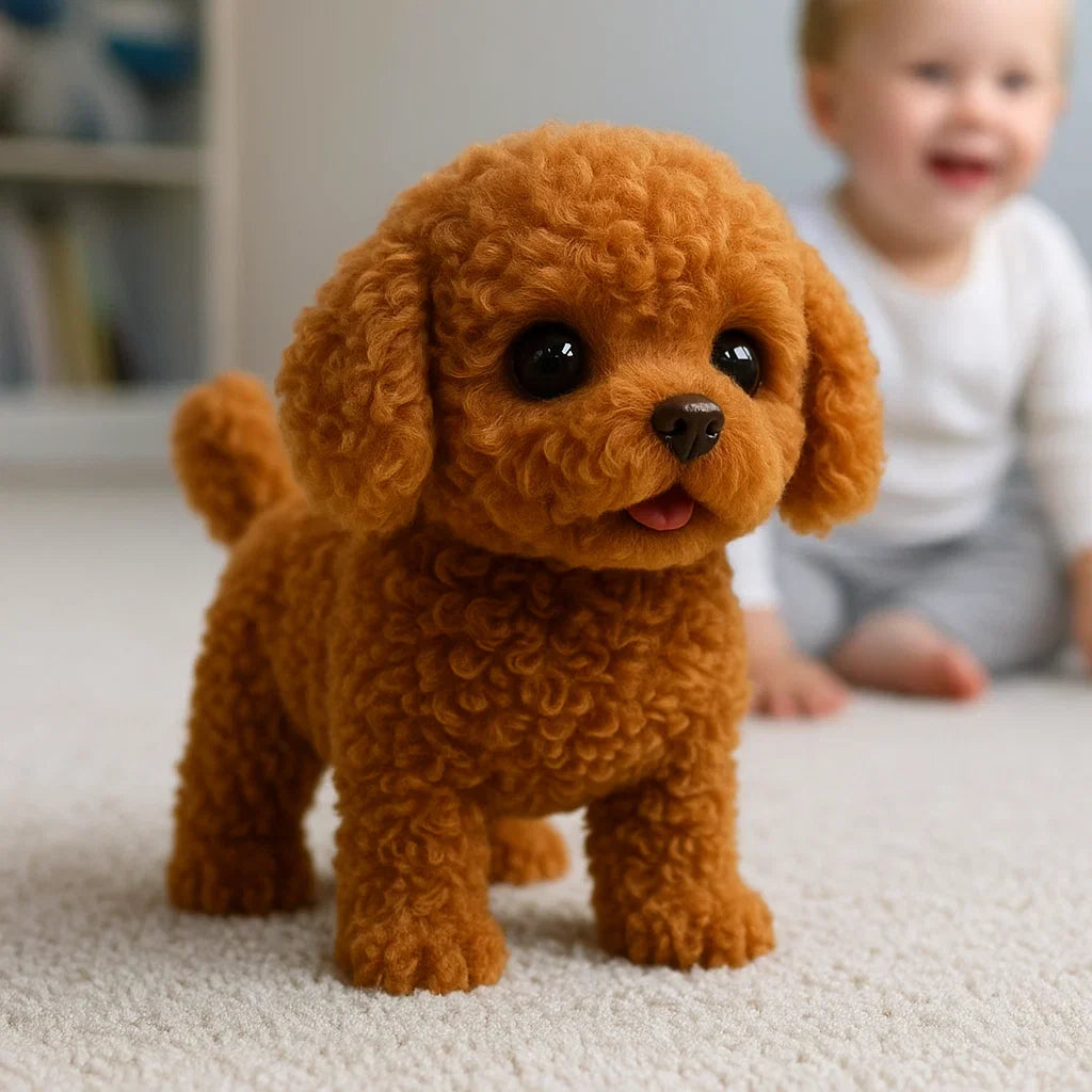 Interactive plush dog toy for children