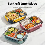 Thermische Lunchbox aus Edelstahl mit Fächern – auslaufsicherer Behälter für warme Speisen unterwegs
