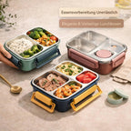 Thermische Lunchbox aus Edelstahl mit Fächern – auslaufsicherer Behälter für warme Speisen unterwegs