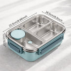 Thermische Lunchbox aus Edelstahl mit Fächern – auslaufsicherer Behälter für warme Speisen unterwegs