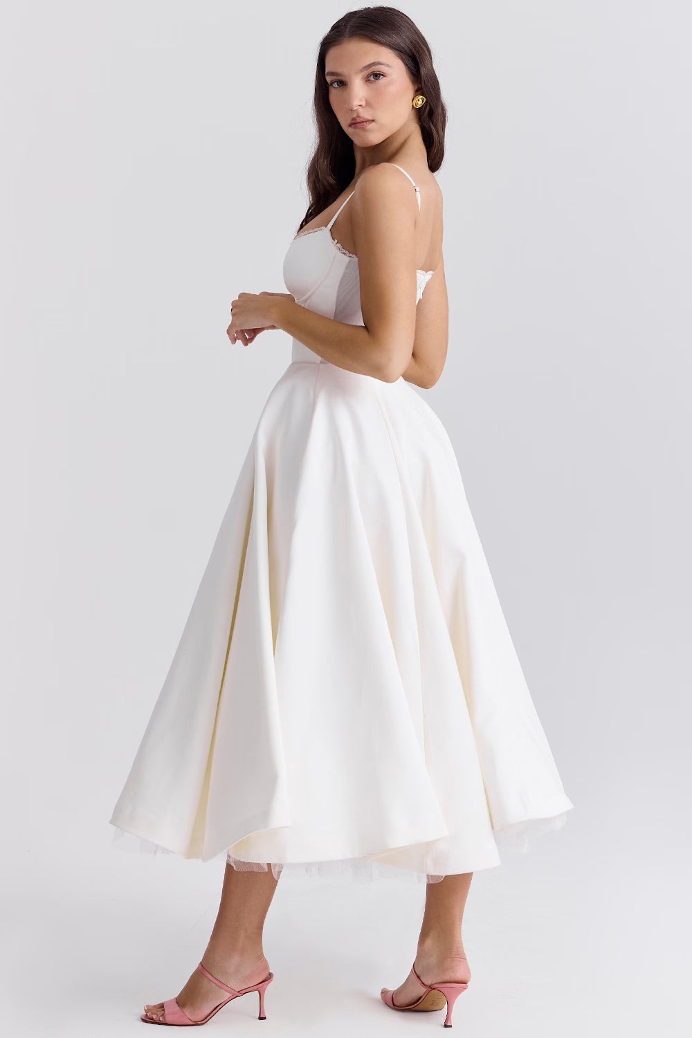 Elegantes Satin-Abendkleid mit Tüll