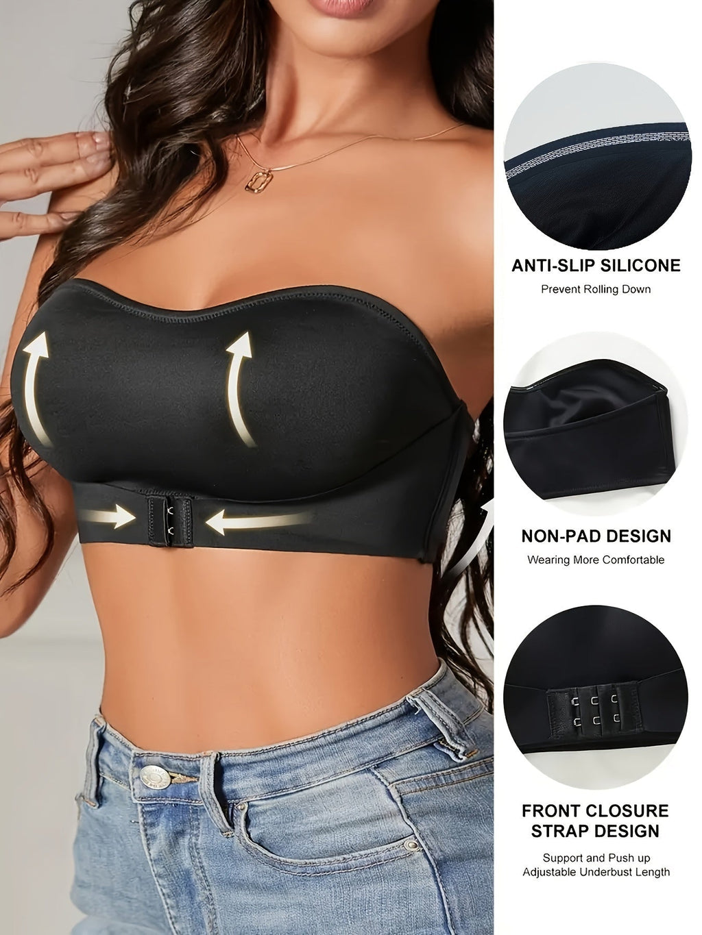 Elena Bandeau-BH | Sportlicher nahtloser Damen-BH mit rutschfestem Band und bequemer Passform