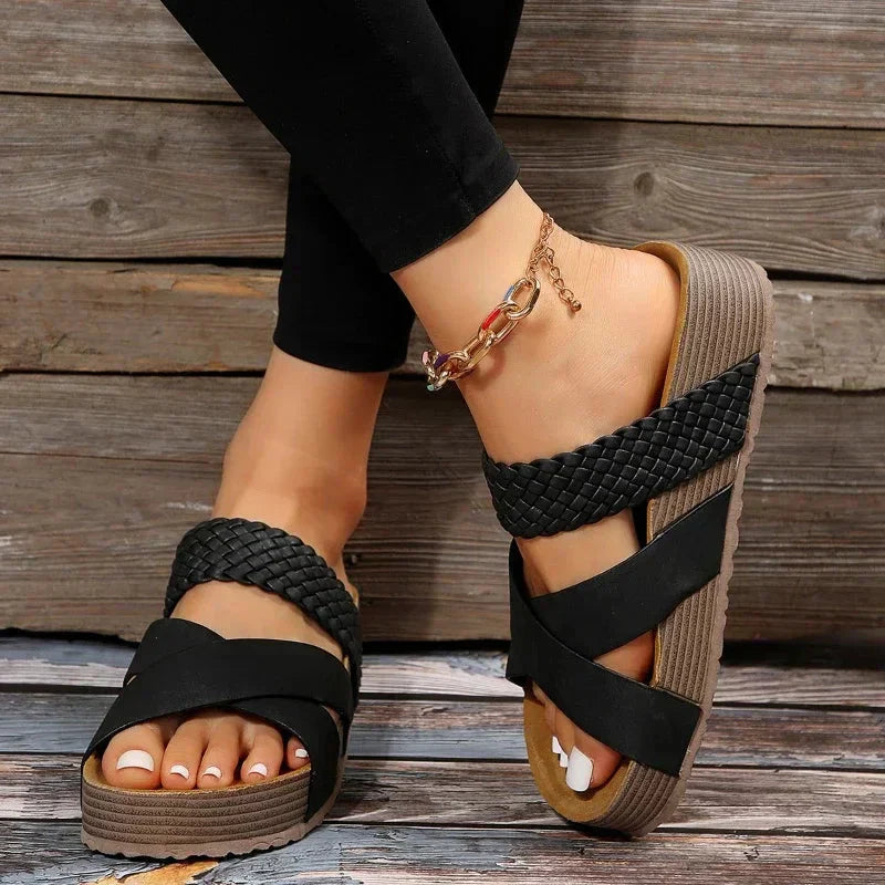 Orthopedic sandals for women with ergonomic footbed and adjustable straps – Comfortable platform summer shoes for everyday wear