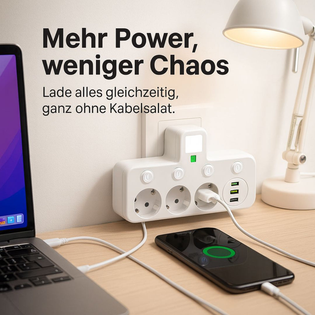 Steckdosenleiste mit USB und Schalter – Mehrfachsteckdose für flexible Stromversorgung im Alltag