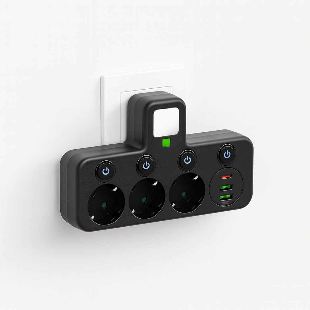 Power strip with USB and switch – Multi-socket outlet for flexible power supply in everyday life