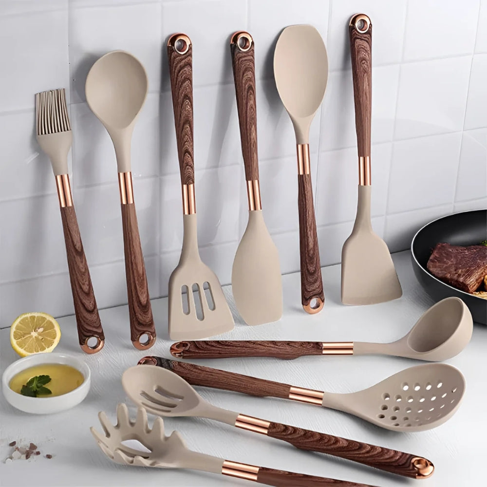 10-Piece Silicone Kitchen Utensil Set for Cooking and Baking