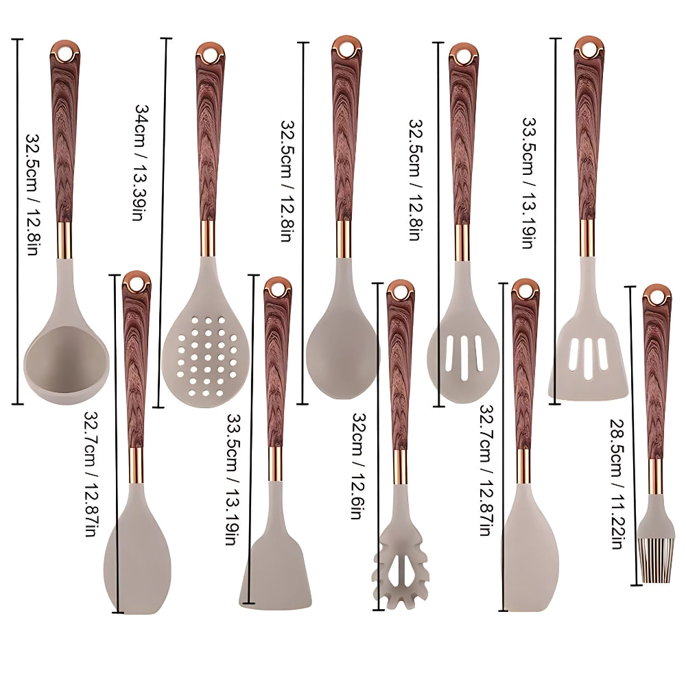 10-Piece Silicone Kitchen Utensil Set for Cooking and Baking