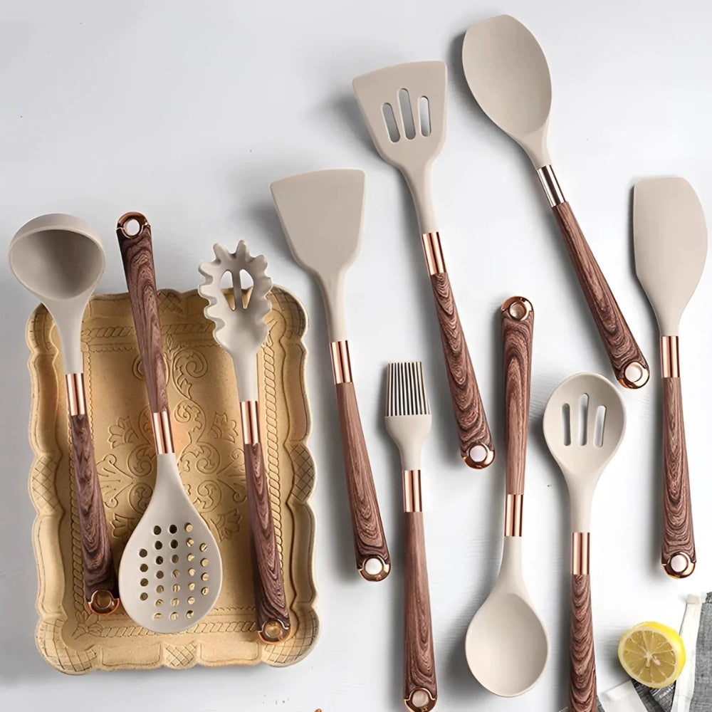 10-Piece Silicone Kitchen Utensil Set for Cooking and Baking