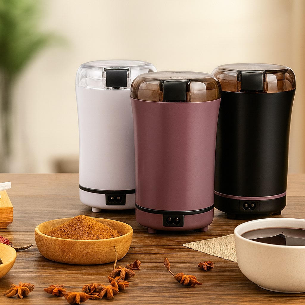 Elektrische Mini Mühle für Gewürze und Kräuter kompakt