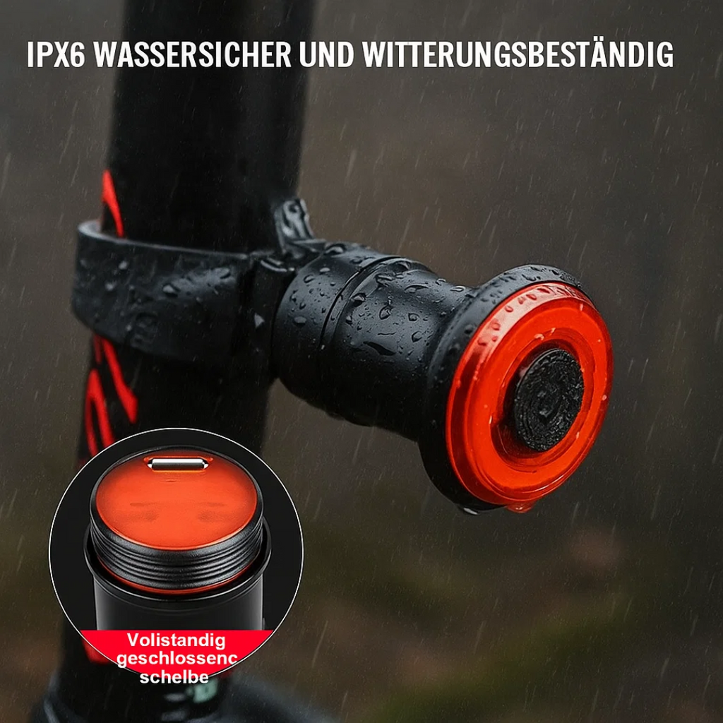 Fahrrad Rücklicht mit 6 Modi und Akku für Rennrad und Alltag