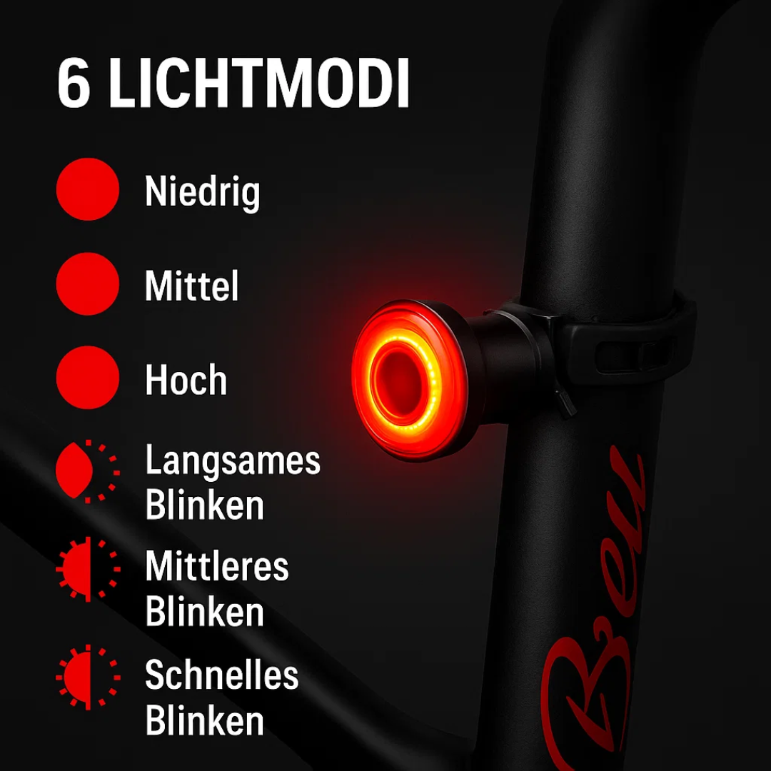 Fahrrad Rücklicht mit 6 Modi und Akku für Rennrad und Alltag