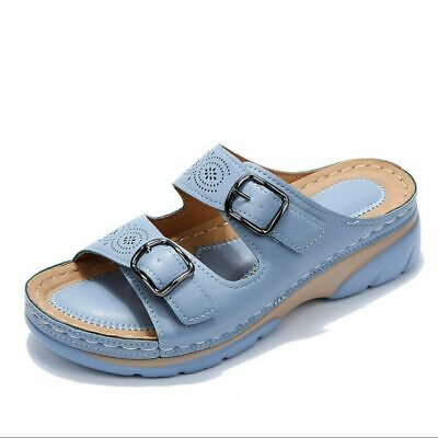 Orthopedic leather sandals for women with footbed | Comfortable summer shoes for wide feet | Wide fit & memory foam sole