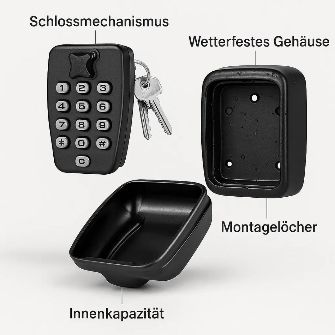 Schlüsseltresor für außen mit Zahlencode – sichere und wetterfeste Schlüsselaufbewahrung