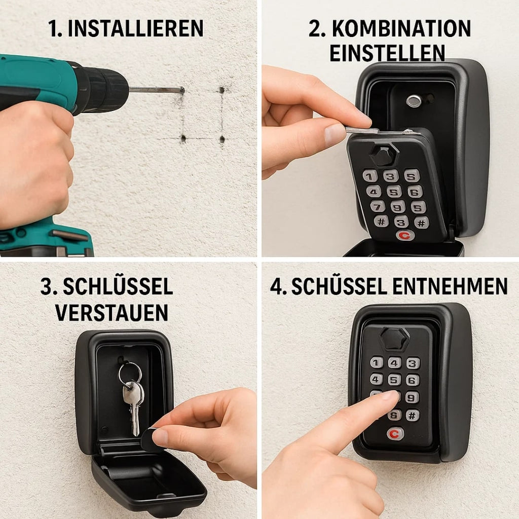 Schlüsseltresor für außen mit Zahlencode – sichere und wetterfeste Schlüsselaufbewahrung