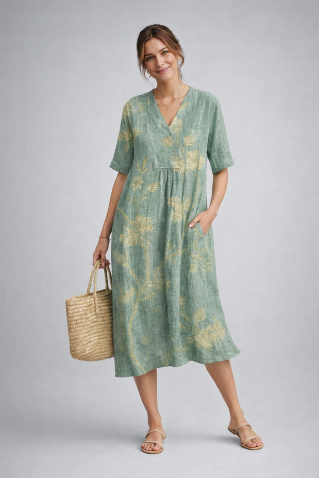 Damen Sommerkleid Luftig & Bequem | Florales Strandkleid im Boho-Stil | Lockere Passform für Urlaub und Freizeit | Atmungsaktiv