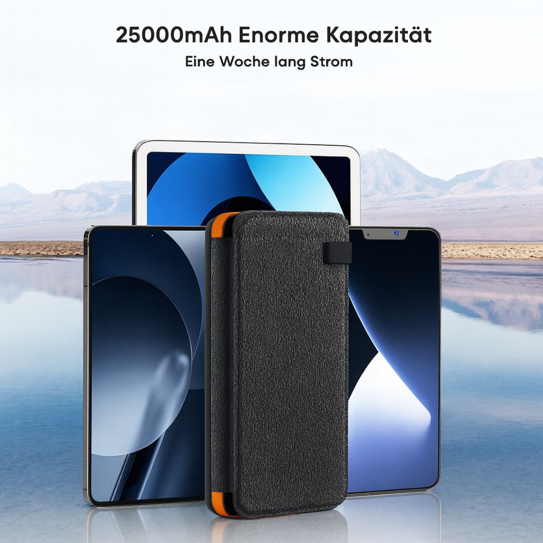 Solar Powerbank 20000mAh mit Ladefunktion für Outdoor und Alltag