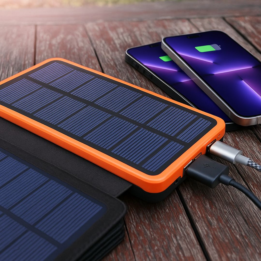 Solar Powerbank 20000mAh mit Ladefunktion für Outdoor und Alltag