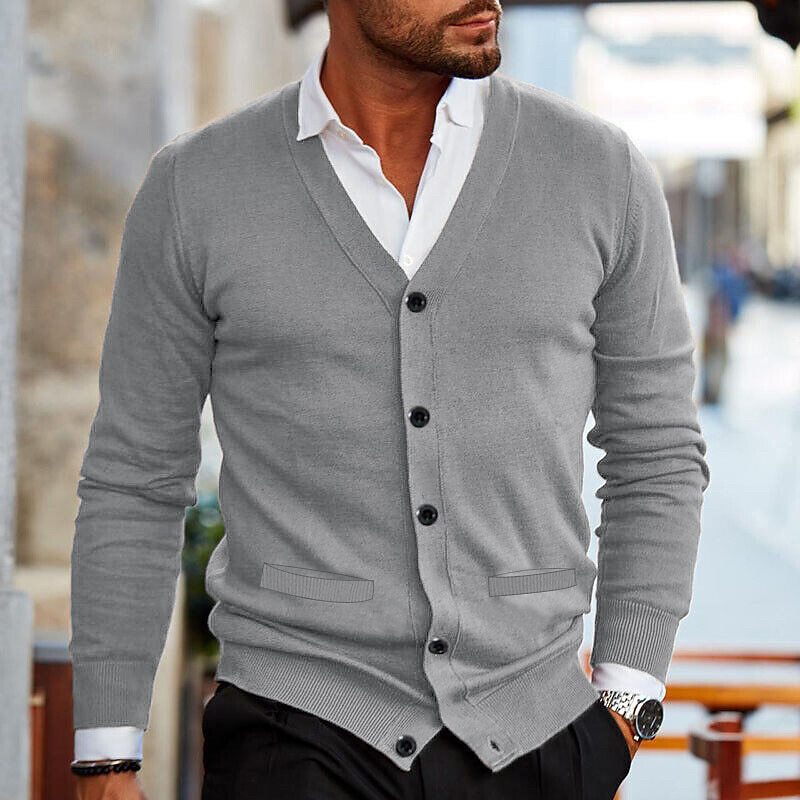 Eleganter Herren-Strickjacke mit Knöpfen | Smart Casual