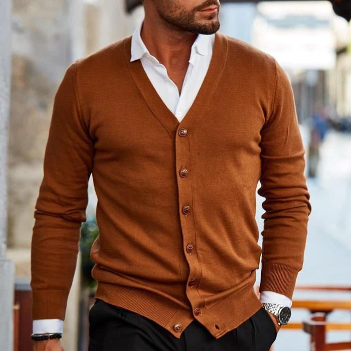 Elegant men's cardigan with buttons | Smart casual
