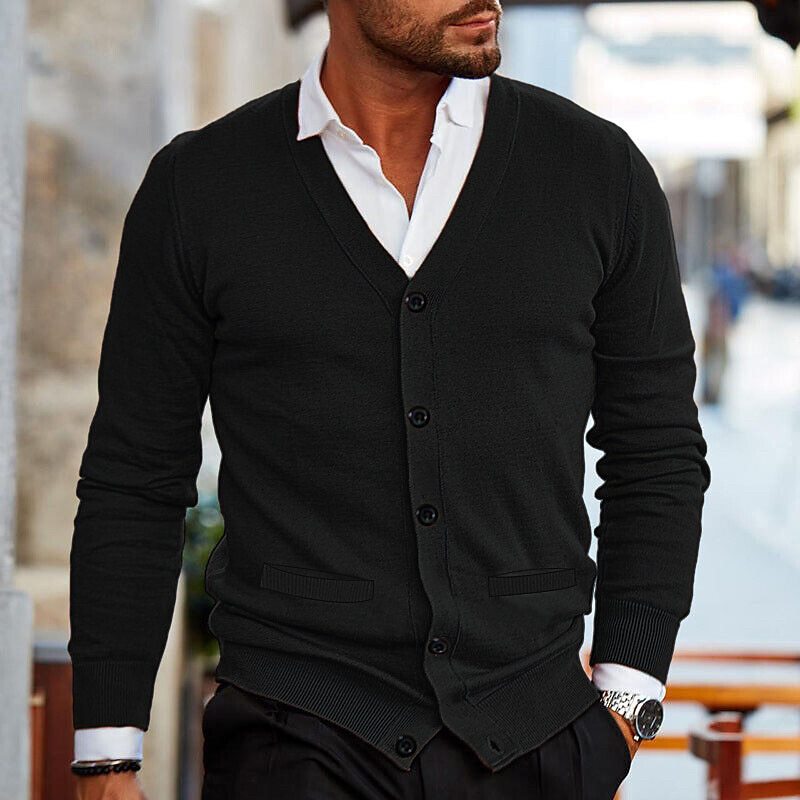 Elegant men's cardigan with buttons | Smart casual