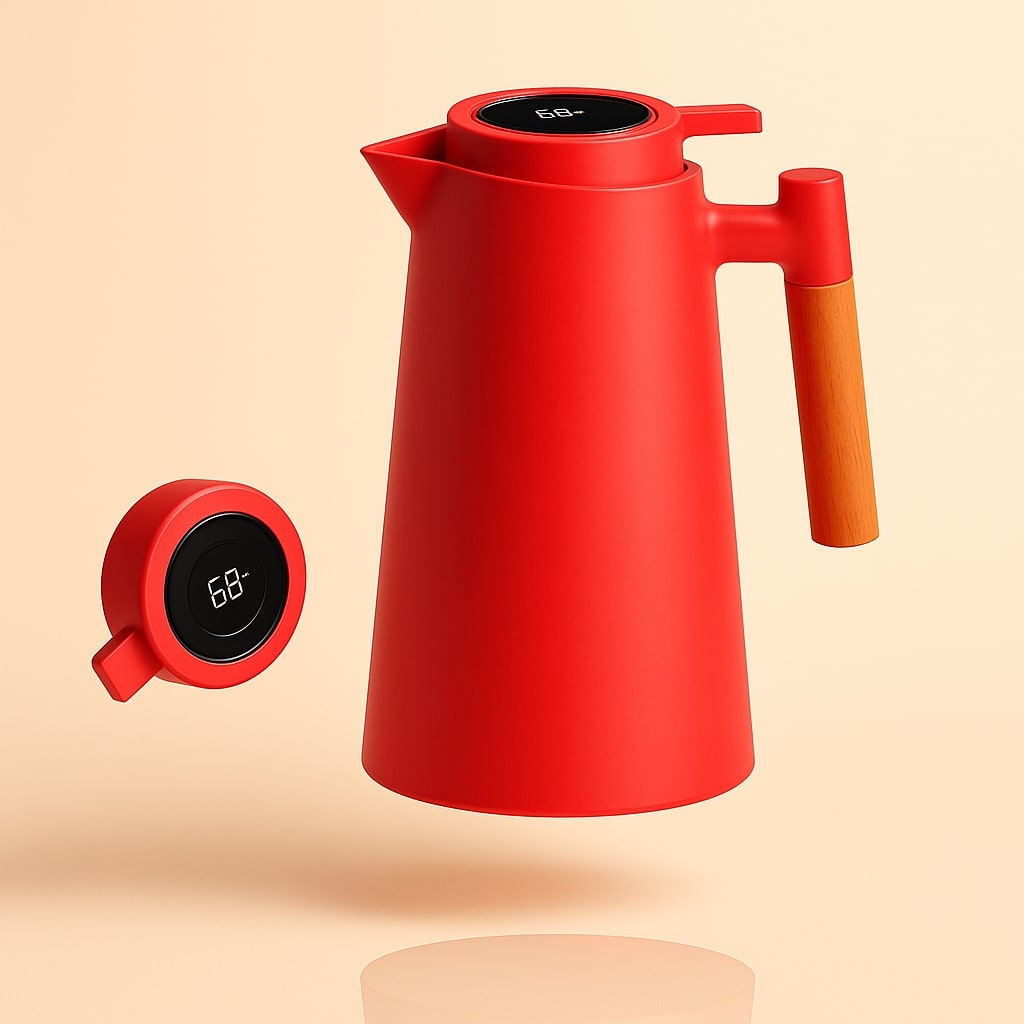 Thermos Flask with Temperature Display 1L for Coffee and Tea