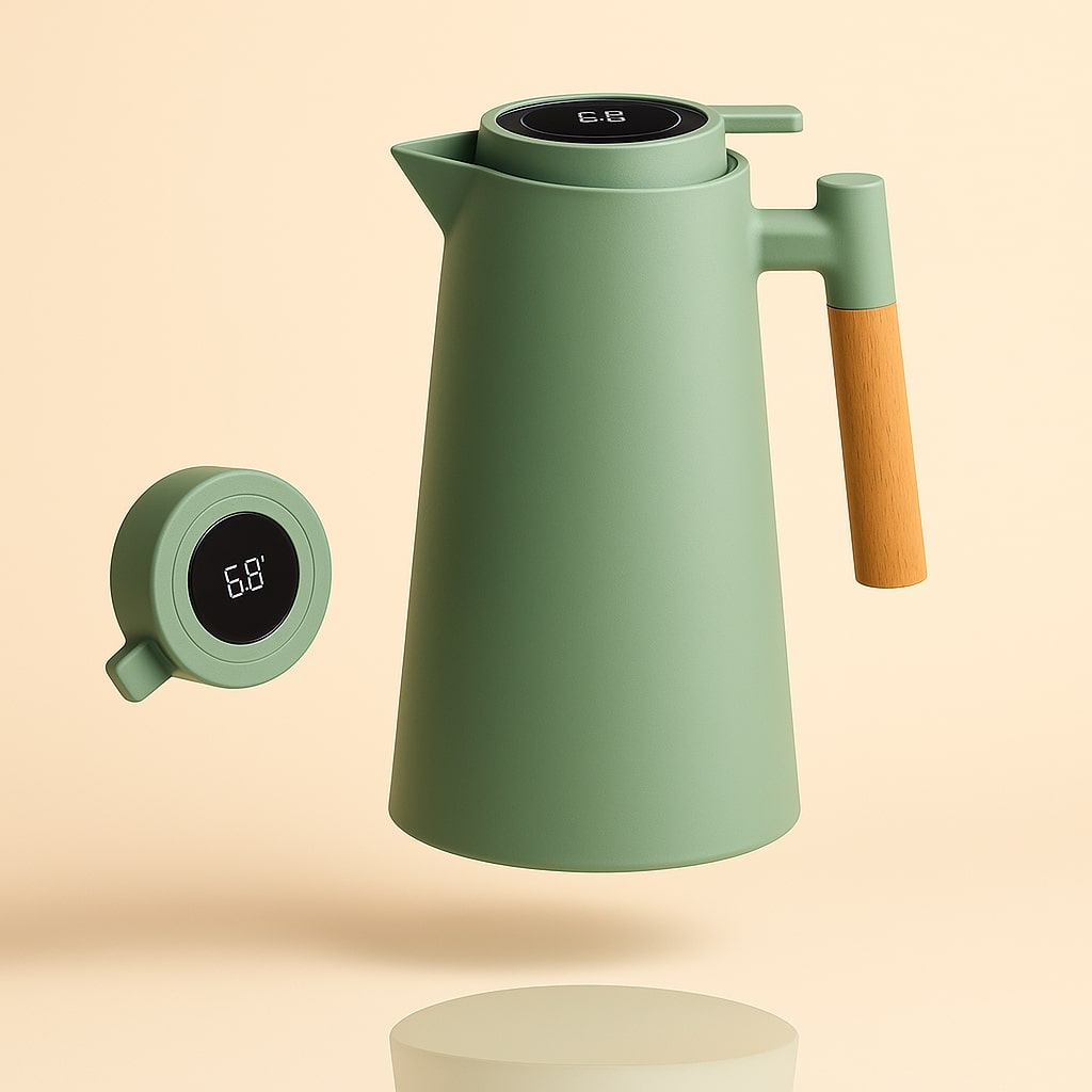 Thermos Flask with Temperature Display 1L for Coffee and Tea