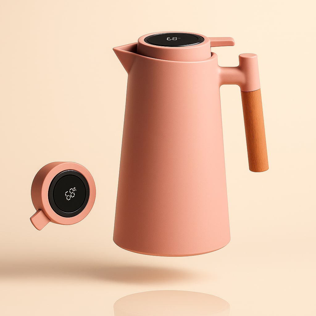 Thermos Flask with Temperature Display 1L for Coffee and Tea