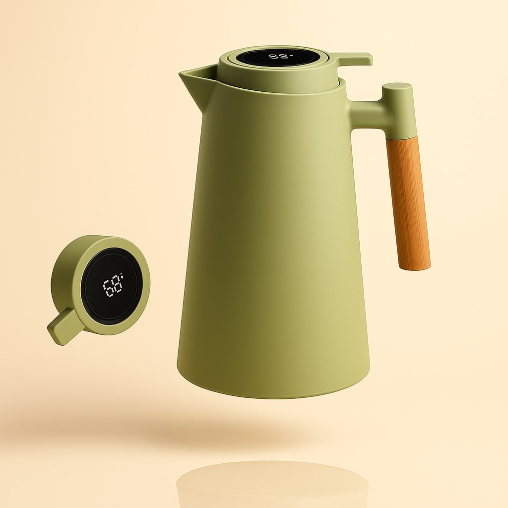Thermos Flask with Temperature Display 1L for Coffee and Tea