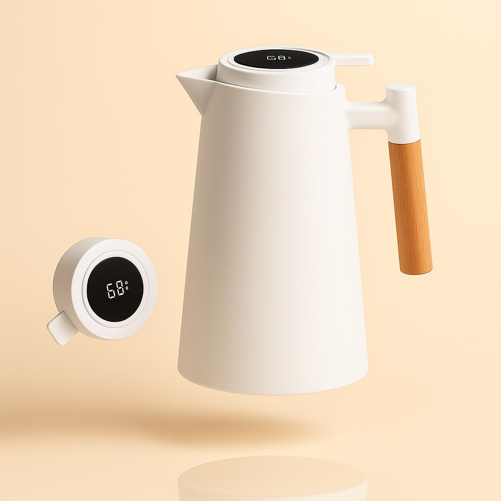 Thermos Flask with Temperature Display 1L for Coffee and Tea