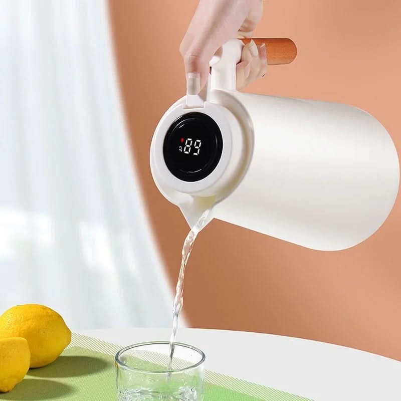Thermoskanne mit Temperaturanzeige 1L für Kaffee und Tee