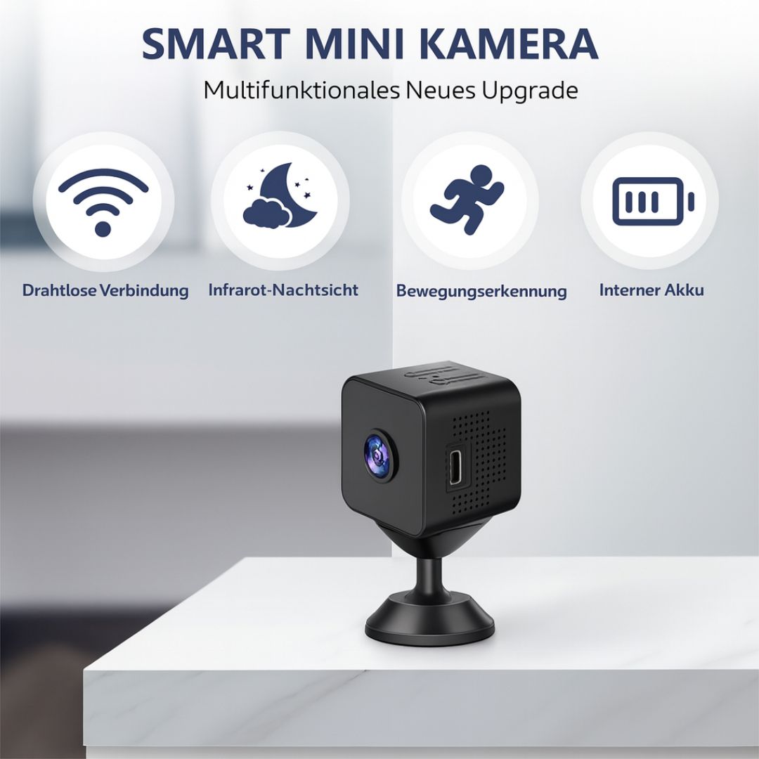 Mini WLAN Überwachungskamera für Innen und Außen mit Live-Übertragung aufs Handy