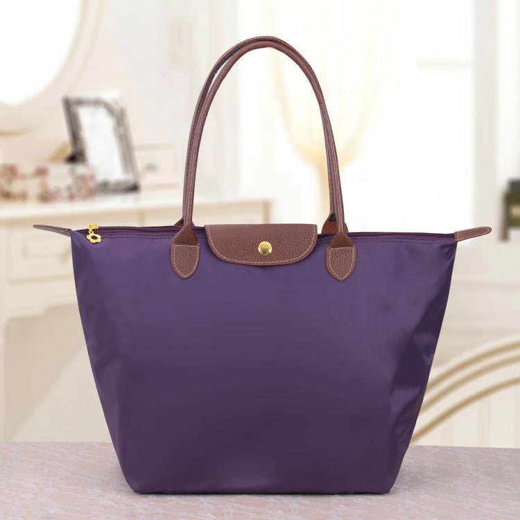 NOUVEAU RICHE Damen Luxe Oxford Schultertasche Oxnard Elegante Begleiter Lila