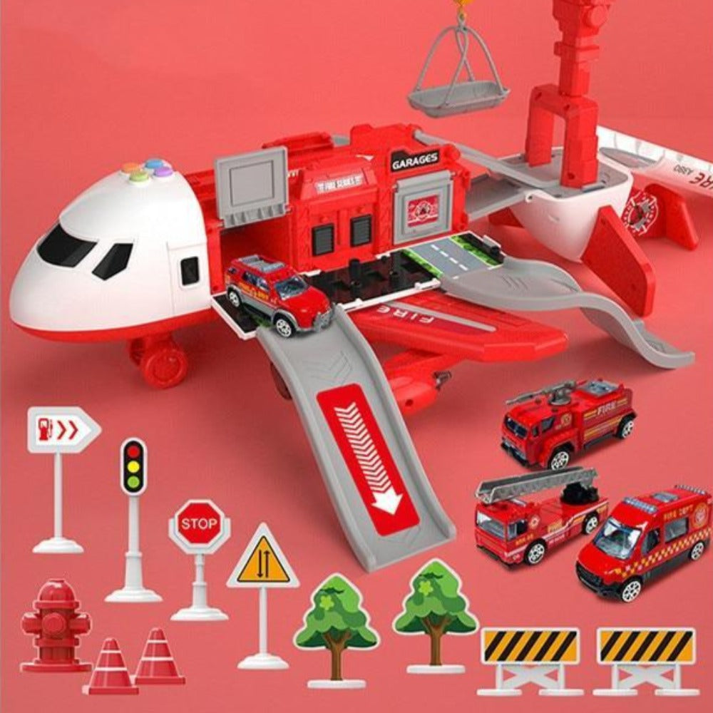 Flugzeug-Spielset für Kinder mit Baufahrzeugen zum Spielen und Entdecken im Alltag