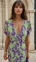 Geblümtes Midikleid für Damen mit eleganter Passform und femininem Look