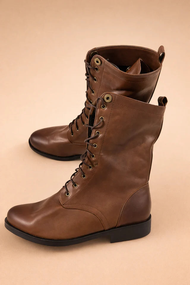 Retro-Schnürstiefel für Damen mit verstellbarer Passform